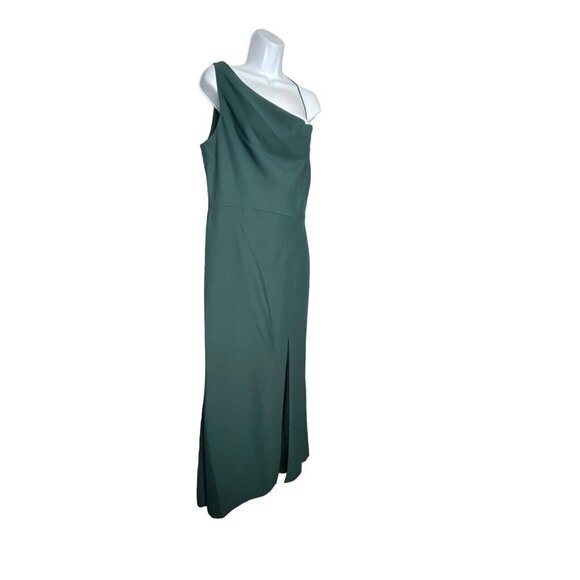 AFTER SIX One-shoulder Draped Cowl-neck Maxi Dress In Evergreen Size 12 - Picture 5 of 11